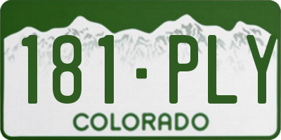 CO license plate 181PLY