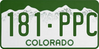 CO license plate 181PPC