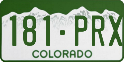 CO license plate 181PRX