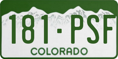 CO license plate 181PSF