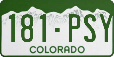 CO license plate 181PSY