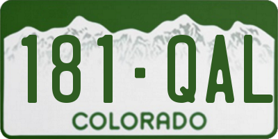 CO license plate 181QAL