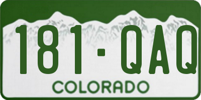 CO license plate 181QAQ