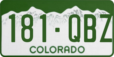 CO license plate 181QBZ