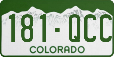 CO license plate 181QCC