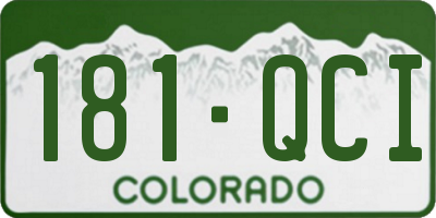 CO license plate 181QCI
