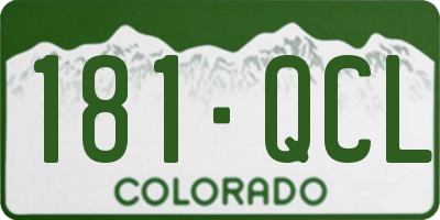 CO license plate 181QCL