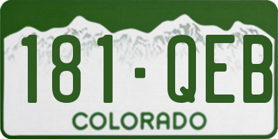 CO license plate 181QEB