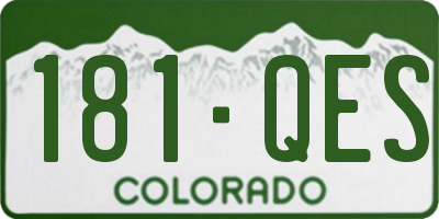 CO license plate 181QES