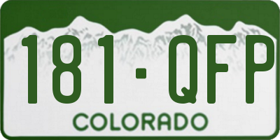 CO license plate 181QFP