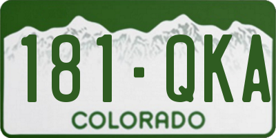 CO license plate 181QKA