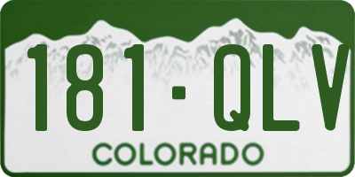 CO license plate 181QLV
