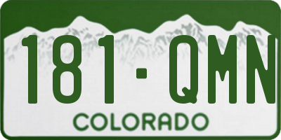 CO license plate 181QMN