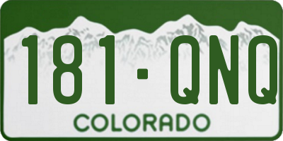 CO license plate 181QNQ