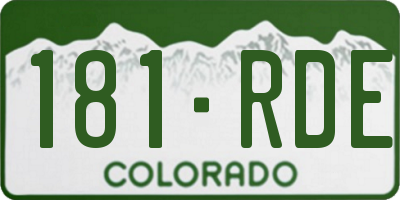 CO license plate 181RDE