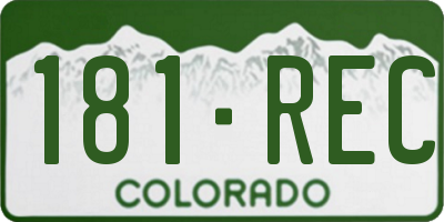 CO license plate 181REC