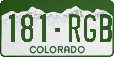 CO license plate 181RGB