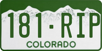CO license plate 181RIP