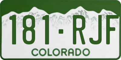 CO license plate 181RJF