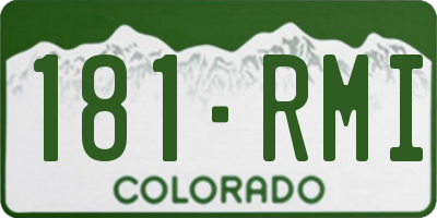 CO license plate 181RMI