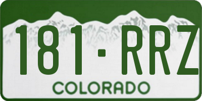 CO license plate 181RRZ