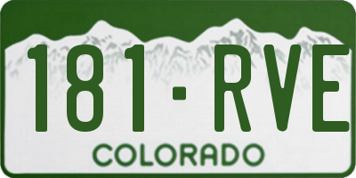 CO license plate 181RVE