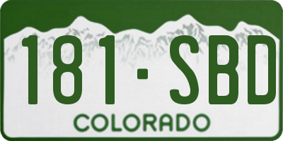 CO license plate 181SBD