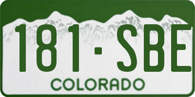 CO license plate 181SBE