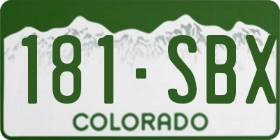 CO license plate 181SBX