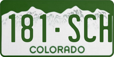 CO license plate 181SCH