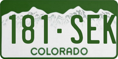 CO license plate 181SEK