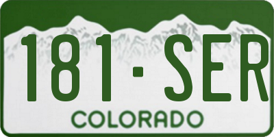 CO license plate 181SER