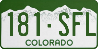 CO license plate 181SFL