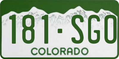 CO license plate 181SGO