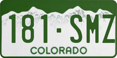 CO license plate 181SMZ