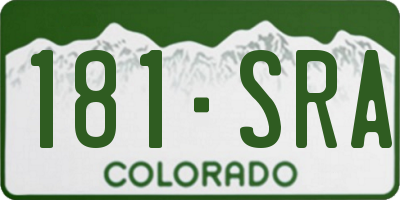 CO license plate 181SRA