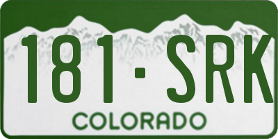 CO license plate 181SRK