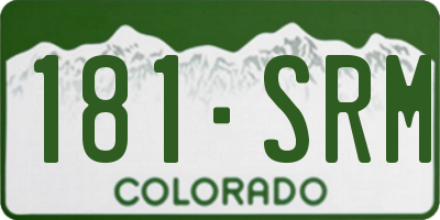 CO license plate 181SRM