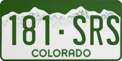 CO license plate 181SRS
