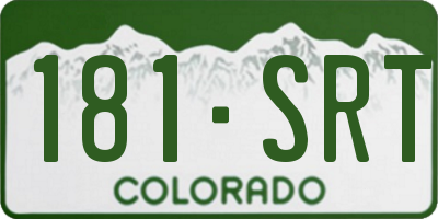 CO license plate 181SRT