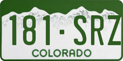 CO license plate 181SRZ