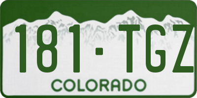 CO license plate 181TGZ