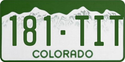 CO license plate 181TIT