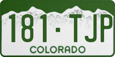 CO license plate 181TJP