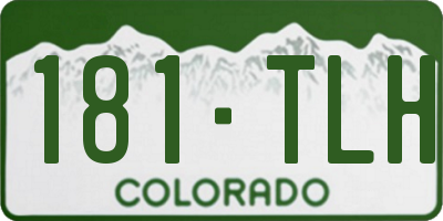 CO license plate 181TLH