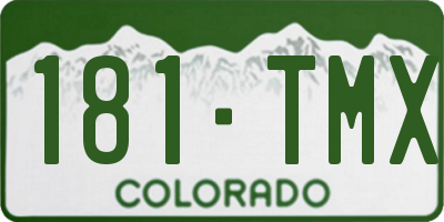 CO license plate 181TMX