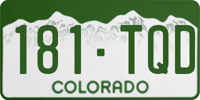 CO license plate 181TQD