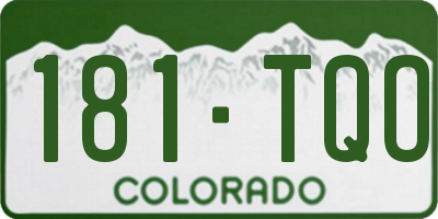 CO license plate 181TQO