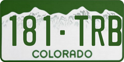 CO license plate 181TRB