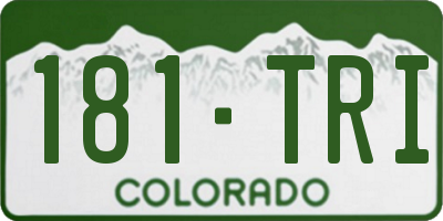 CO license plate 181TRI